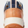 Braune / Indigoblaue Ralph Lauren Harmon Sneakers aus Leder und Denim für Herren Braune / Indigoblaue Ralph Lauren Harmon Sneakers aus Leder und Denim für Herren