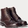 Braune Lederstiefel von Ralph Lauren für Herren