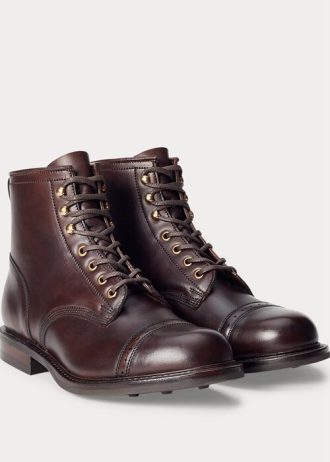 Braune Lederstiefel von Ralph Lauren für Herren