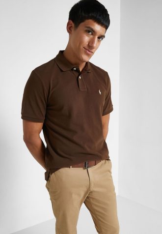 Braune Poloshirts für Herren von Ralph Lauren in klassischer Passform