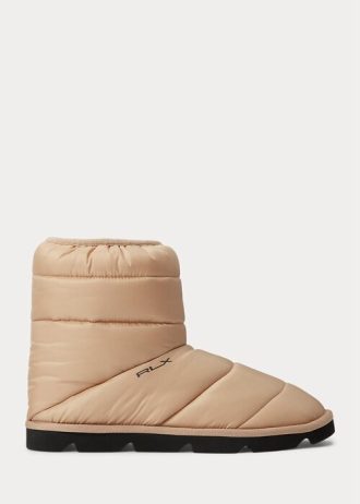 Braune Quiltedie-Stiefel mit Ralph Lauren-Logo für Damen