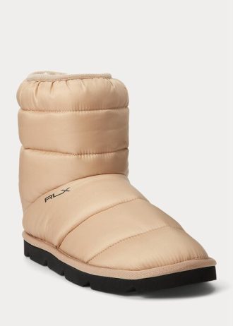 Braune Quiltedie-Stiefel mit Ralph Lauren-Logo für Damen