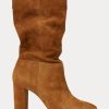 Braune Ralph Lauren Artizan Wildlederstiefel für Damen Braune Ralph Lauren Artizan Wildlederstiefel für Damen