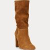 Braune Ralph Lauren Artizan Wildlederstiefel für Damen Braune Ralph Lauren Artizan Wildlederstiefel für Damen