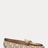 Braune Ralph Lauren Averi II Monogram Jacquard-Loafer für Damen Braune Ralph Lauren Averi II Monogram Jacquard-Loafer für Damen