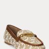 Braune Ralph Lauren Averi II Monogram Jacquard-Loafer für Damen Braune Ralph Lauren Averi II Monogram Jacquard-Loafer für Damen