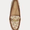 Braune Ralph Lauren Averi II Monogram Jacquard-Loafer für Damen Braune Ralph Lauren Averi II Monogram Jacquard-Loafer für Damen