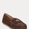 Braune Ralph Lauren Barnsbury Wildleder-Loafer für Damen Braune Ralph Lauren Barnsbury Wildleder-Loafer für Damen