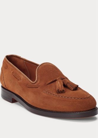 Braune Ralph Lauren Booth Wildleder-Loafer für Herren