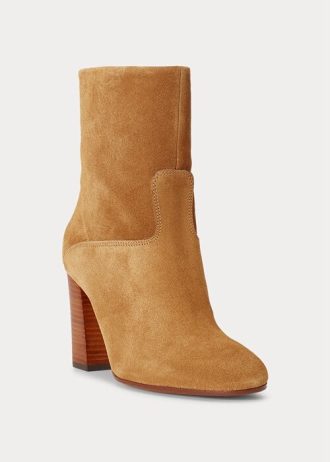 Braune Ralph Lauren Brindley Wildlederstiefel für Damen