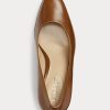 Braune Ralph Lauren Camila Heels aus brüniertem Leder für Damen Braune Ralph Lauren Camila Heels aus brüniertem Leder für Damen