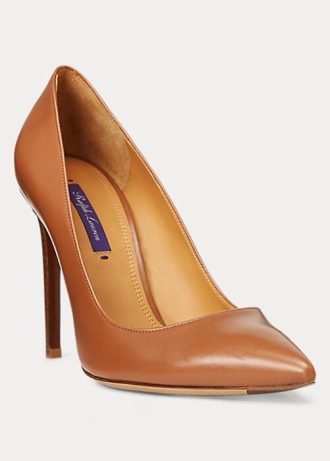 Braune Ralph Lauren Celia Pumps aus Kalbsleder für Damen