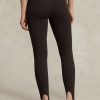Braune Ralph Lauren Damen-Leggings mit seitlichem Reißverschluss und Steg Braune Ralph Lauren Damen-Leggings mit seitlichem Reißverschluss und Steg