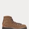 Braune Ralph Lauren Darrow Kalbs-Wildlederstiefel für Herren