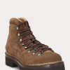 Braune Ralph Lauren Darrow Kalbs-Wildlederstiefel für Herren