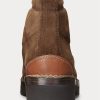 Braune Ralph Lauren Darrow Kalbs-Wildlederstiefel für Herren