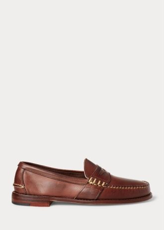 Braune Ralph Lauren Edric Pennyloafer aus Leder für Herren