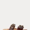 Braune Ralph Lauren Ezra Sandalen aus Leder mit Krokodilprägung für Damen Braune Ralph Lauren Ezra Sandalen aus Leder mit Krokodilprägung für Damen