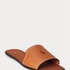 Braune Ralph Lauren Hausschuhe aus Vachetta-Leder für Damen Braune Ralph Lauren Hausschuhe aus Vachetta-Leder für Damen