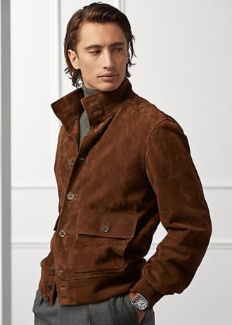 Braune Ralph Lauren Hayworth Wildlederjacken für Herren