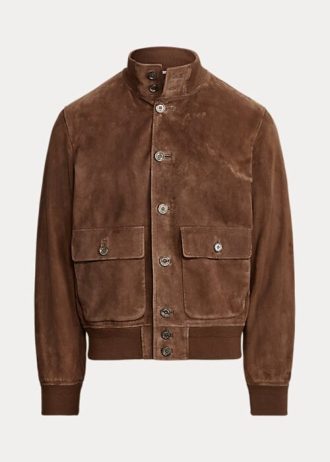 Braune Ralph Lauren Hayworth Wildlederjacken für Herren