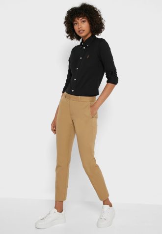 Braune Ralph Lauren High Waist Hose für Damen