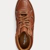 Braune Ralph Lauren Jaemyn High-Top-Sneakers aus Kalbsleder für Damen Braune Ralph Lauren Jaemyn High-Top-Sneakers aus Kalbsleder für Damen
