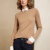 Braune Ralph Lauren Kaschmirpullover mit Kragen für Damen Braune Ralph Lauren Kaschmirpullover mit Kragen für Damen