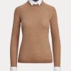 Braune Ralph Lauren Kaschmirpullover mit Kragen für Damen Braune Ralph Lauren Kaschmirpullover mit Kragen für Damen