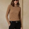Braune Ralph Lauren Kaschmirpullover mit Rundhalsausschnitt für Damen Braune Ralph Lauren Kaschmirpullover mit Rundhalsausschnitt für Damen