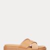 Hellgelbe Ralph Lauren Kelsie Hausschuhe aus Nappaleder und Wildleder für Damen Hellgelbe Ralph Lauren Kelsie Hausschuhe aus Nappaleder und Wildleder für Damen