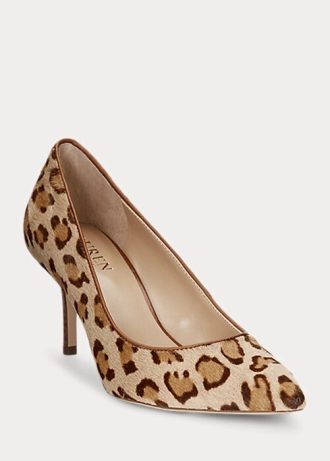 Braune Ralph Lauren Lanette Haircalf Heels für Damen