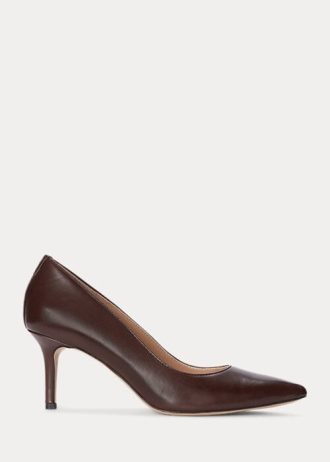 Braune Ralph Lauren Lanette Heels aus brüniertem Leder für Damen