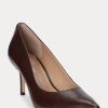 Braune Ralph Lauren Lanette Heels aus brüniertem Leder für Damen