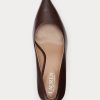 Braune Ralph Lauren Lanette Heels aus brüniertem Leder für Damen