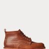 Braune Ralph Lauren Leder-Schnürstiefel für Herren