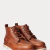 Braune Ralph Lauren Leder-Schnürstiefel für Herren