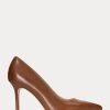 Braune Ralph Lauren Lindella II Pumps aus brüniertem Leder für Damen Braune Ralph Lauren Lindella II Pumps aus brüniertem Leder für Damen