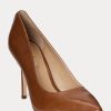 Braune Ralph Lauren Lindella II Pumps aus brüniertem Leder für Damen Braune Ralph Lauren Lindella II Pumps aus brüniertem Leder für Damen
