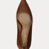 Braune Ralph Lauren Lindella II Pumps aus brüniertem Leder für Damen Braune Ralph Lauren Lindella II Pumps aus brüniertem Leder für Damen