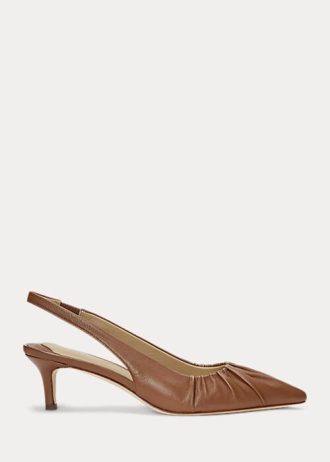Braune Ralph Lauren Lolah Slingback-Pumps aus Nappaleder für Damen