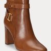 Braune Ralph Lauren Madelyn Stiefel aus brüniertem Leder für Damen Braune Ralph Lauren Madelyn Stiefel aus brüniertem Leder für Damen
