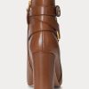 Braune Ralph Lauren Madelyn Stiefel aus brüniertem Leder für Damen Braune Ralph Lauren Madelyn Stiefel aus brüniertem Leder für Damen