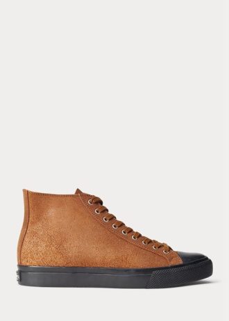 Braune Ralph Lauren Mayport Wildleder-Sneakers für Herren