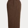 Braune Ralph Lauren Mychele Wollröcke mit Fischgrätenmuster für Damen Braune Ralph Lauren Mychele Wollröcke mit Fischgrätenmuster für Damen