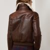 Braune Ralph Lauren Niketa Burnished Merino Shearling Jacken für Damen Braune Ralph Lauren Niketa Burnished Merino Shearling Jacken für Damen