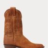 Braune Ralph Lauren Plainview Cowboystiefel aus Wildleder für Herren