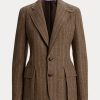 Braune Ralph Lauren Preston Fischgrätenjacken für Damen Braune Ralph Lauren Preston Fischgrätenjacken für Damen
