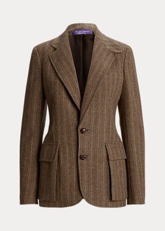 Braune Ralph Lauren Preston Fischgrätenjacken für Damen