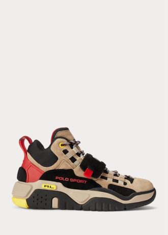 Braune Ralph Lauren PS100 High-Top-Sneaker für Herren
